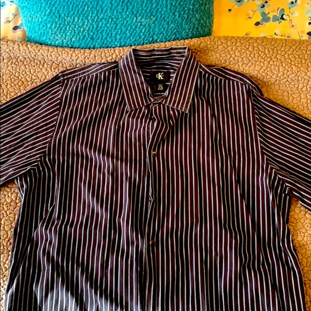 CK Large Black and Blue striped shirt